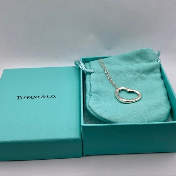 Tiffany & Co Peretti open heart necklace .925 6.8 grams 22mm 16” box MSRP $625 - Picture 6 of 10